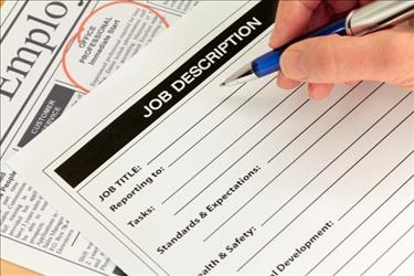 hand writing a job description