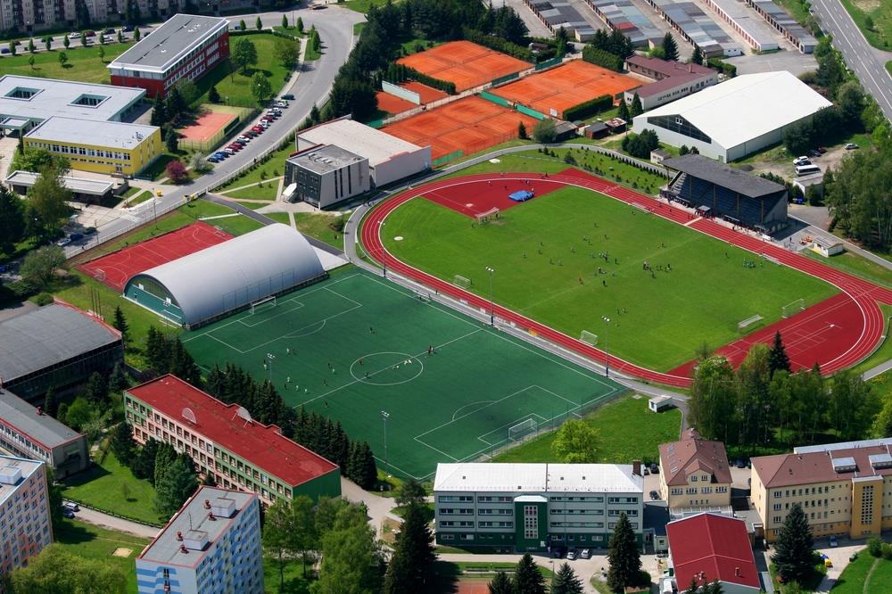 aerial view of athletic facilities