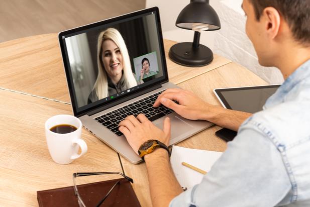 remote employee taking a coffee break