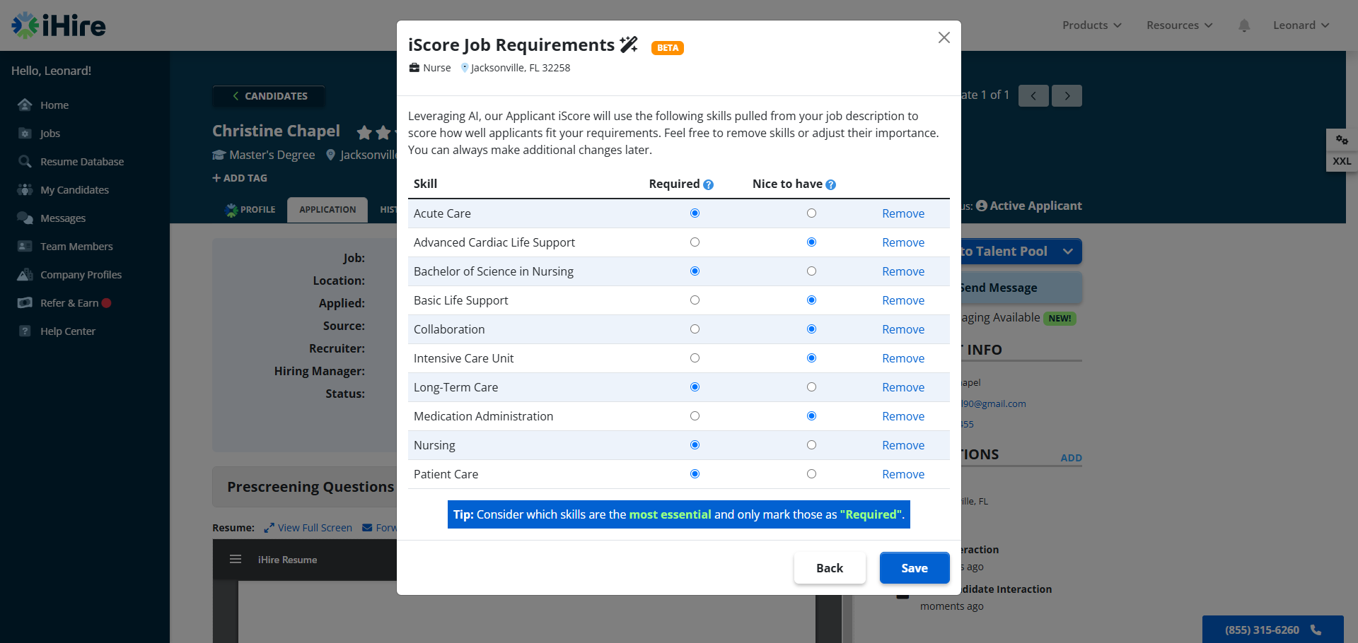 How to adjust skills rankings with iHire's iScore