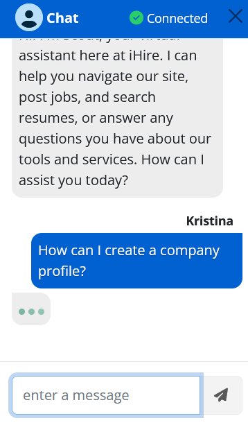 iHire Scout Chatbot Screenshot 2
