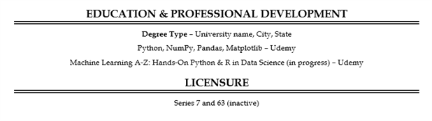 resume example