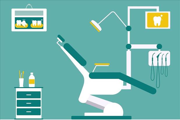 illustration of a dental exam room