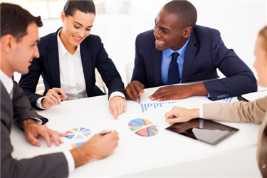 group of business people having meeting together 