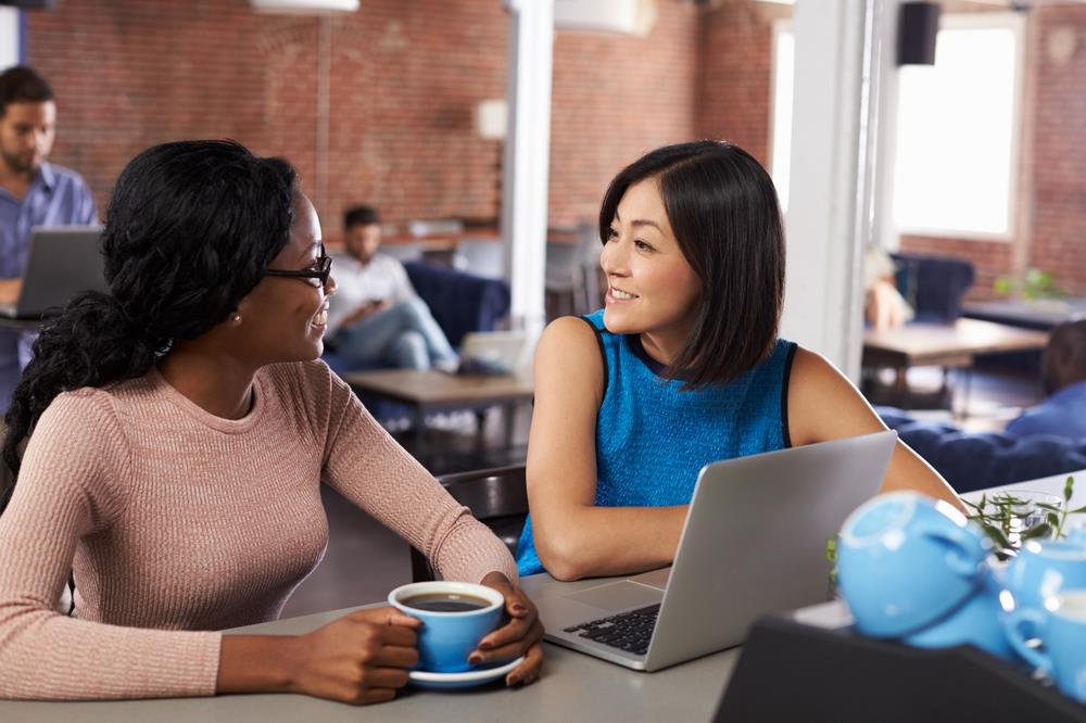 job seeker having an informational interview with a colleague