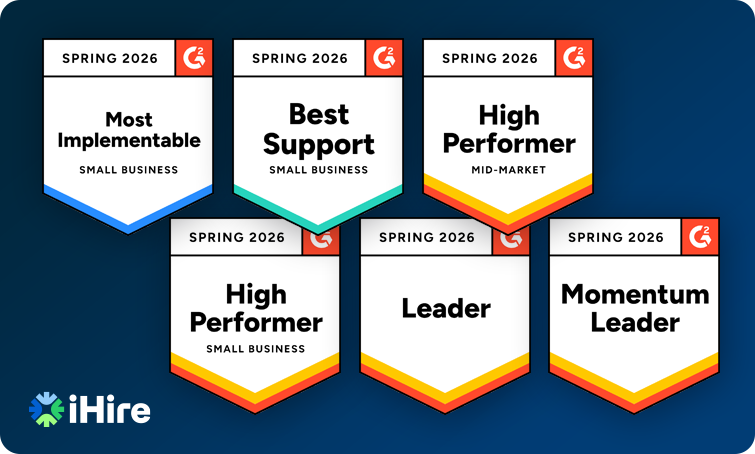 iHire's Spring 2026 G2 Badges