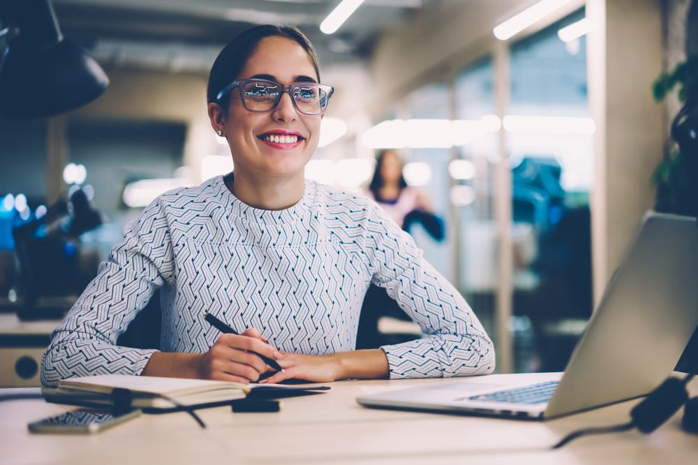 Woman smiling at work