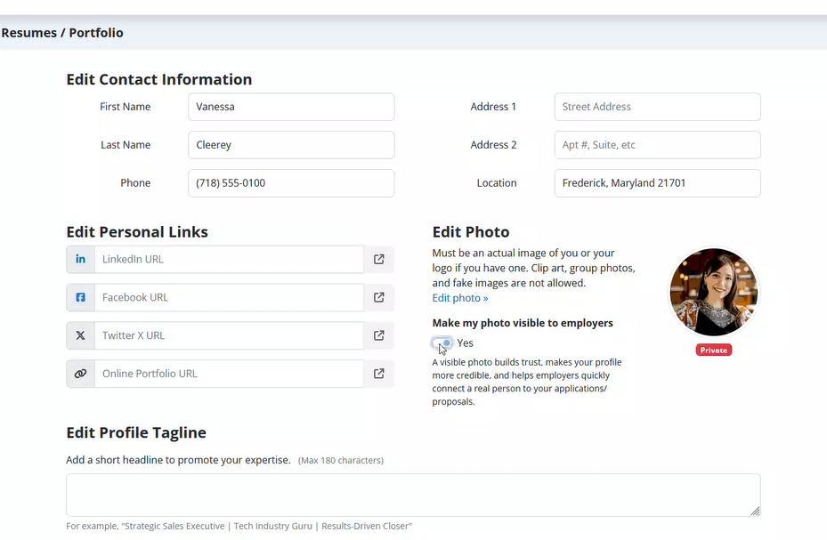 screenshot of ihire's freelance marketplace job seeker experience