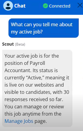 ihire AI-powered chatbot