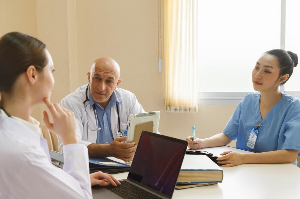 group of medical professionals in a job interview