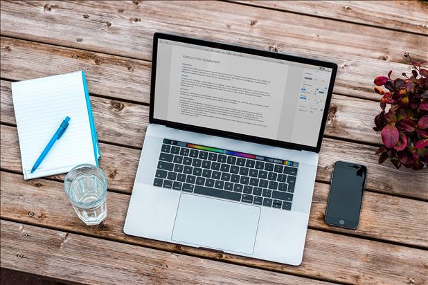 laptop on a desk