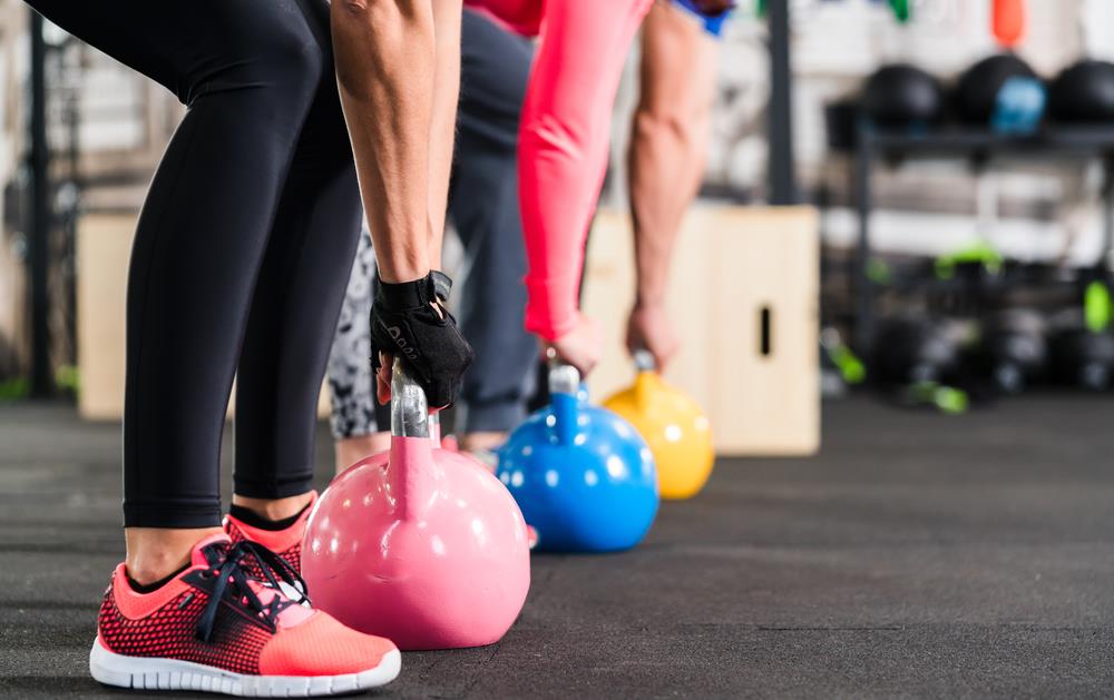 Group kettlebell class