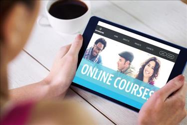 person taking online courses