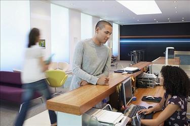 View of a well organized reception area at a modern office