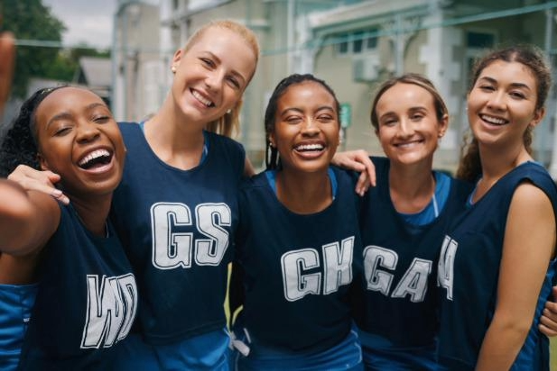 group of female student athletes