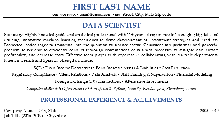 resume example