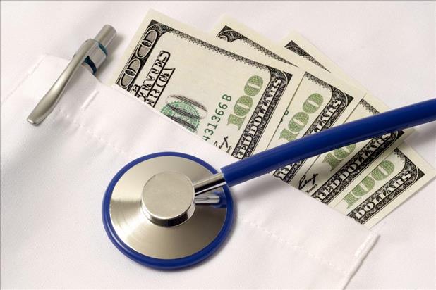 stethoscope and money