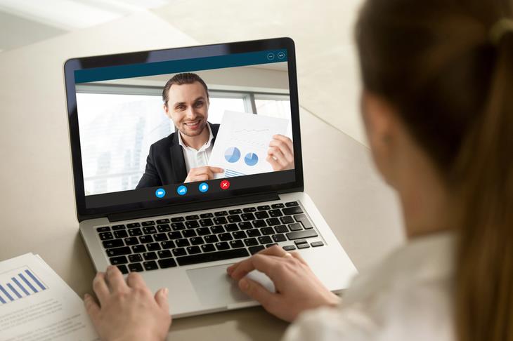 holding a video call 