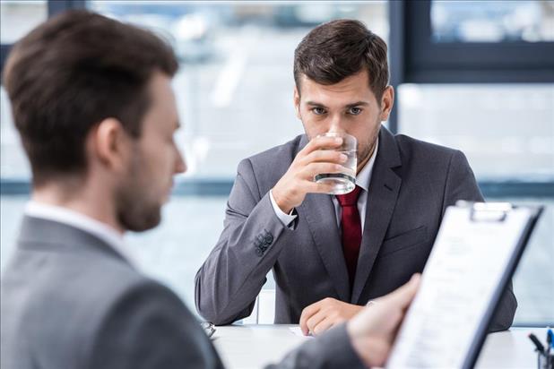 Man nervous for job interview