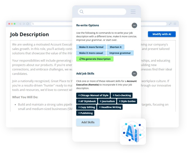 screenshot of job description with AI
