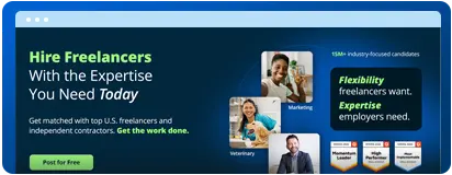 screen shot of freelance marketplace