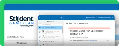 screen shot of student game plan