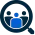 people in magnifying glass icon