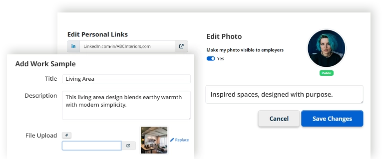 Freelance marketplace profile examples
