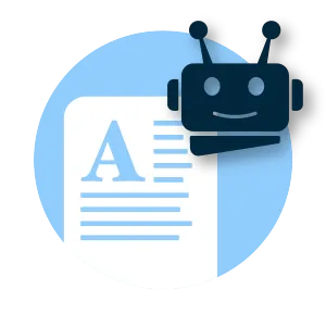 A robot with a document.