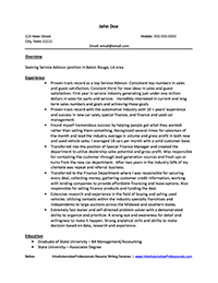 Sample Resume Before Professional Writing