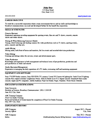 Abc3 Programs Resume Broadcasting Resume Writing Service | iHireBroadcasting