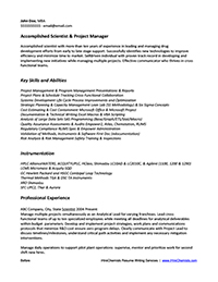 Sample Resume Before Professional Writing