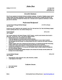 Sample Resume Before Professional Writing