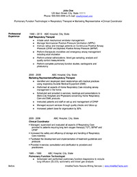 Sample Resume Before Professional Writing