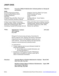 Sample Resume Before Professional Writing