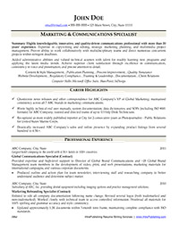 Sample Resume After Professional Writing