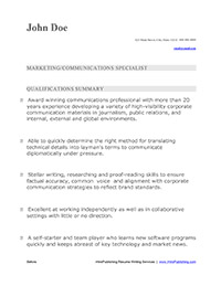 Sample Resume Before Professional Writing