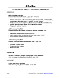 Sample Resume 2 Before Professional Writing