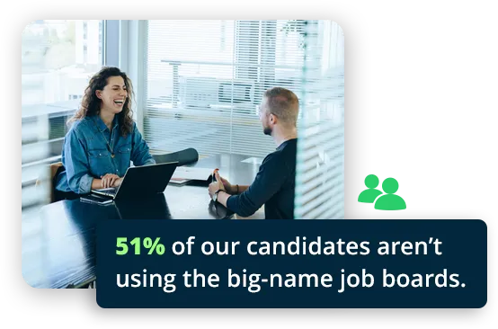 51% of our candidates aren't using the big name job boards.